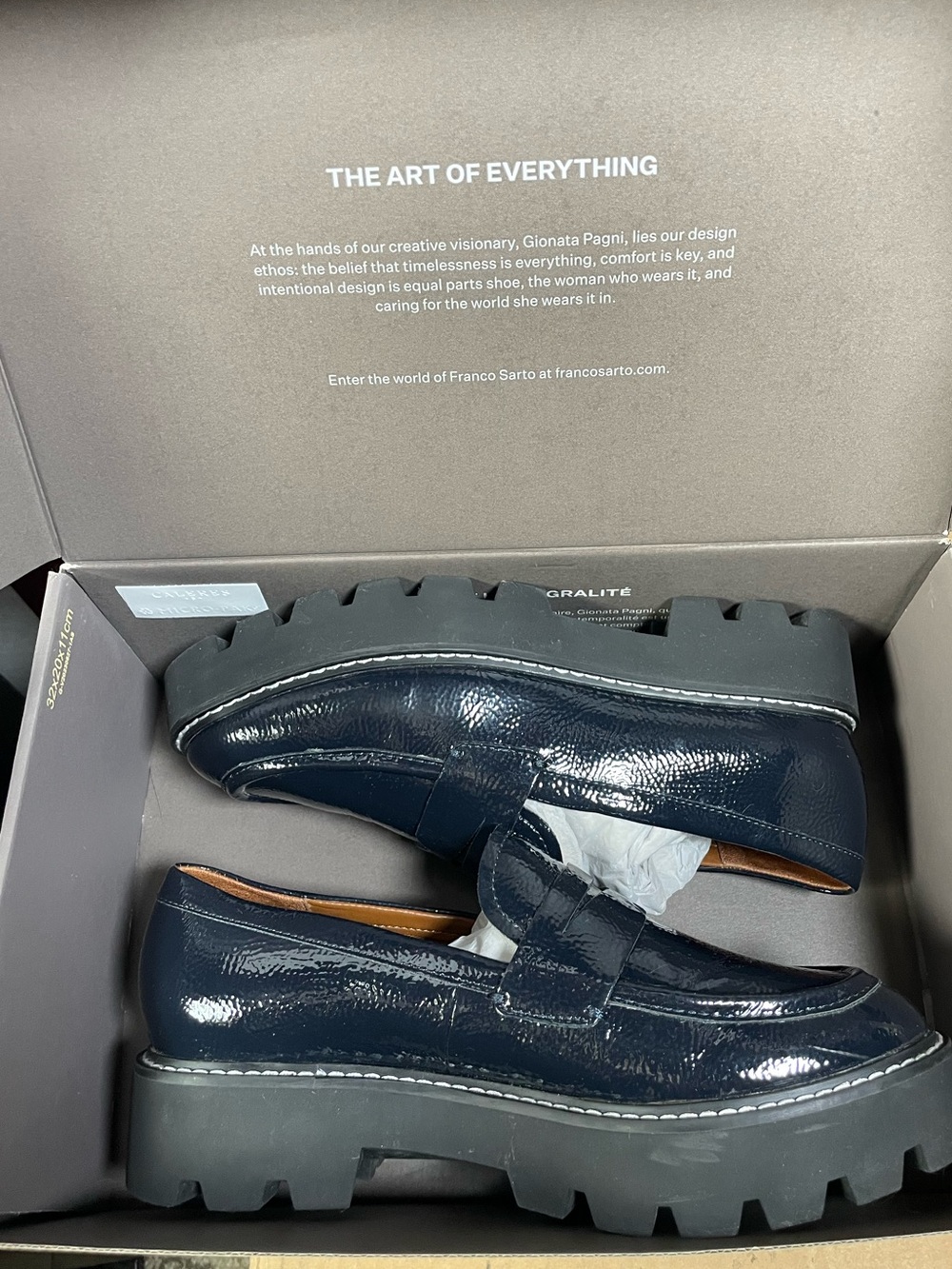 Franco Sarto Balin Patent Leather Lug Sole Chunky Loafers Midnight Blue (Size: 7 - Picture 5 of 16